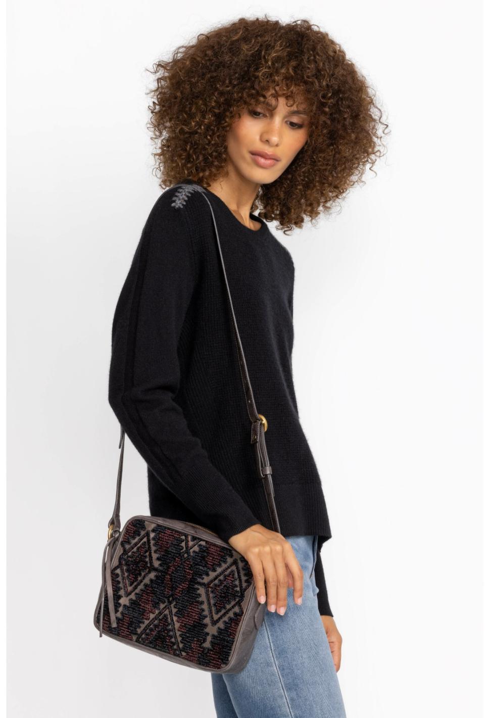 Women Handbags | Johnny Was Gia Jaquard Crossbody Espresso