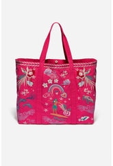 Women Handbags | Johnny Was Hawaii Beach Tote Raspberry