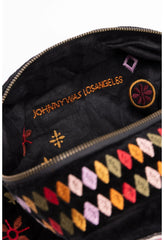 Women Handbags | Johnny Was Margo Patched Makeup Bag Black