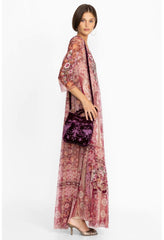 Women Handbags | Johnny Was Palmira Velvet Pouch Eggplant