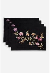 Women Home Accessories | Johnny Was Meriah Set Of 4 Placemats Black