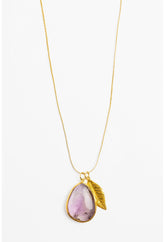 Women Jewelry | Johnny Was Pippa Small Amethyst Leaves Necklace Purple