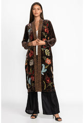 Women Kimonos | Johnny Was Isabella Velvet Bishop Sleeve Kimono Coat French Leopard