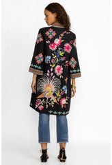 Women Kimonos | Johnny Was Julie Linen Kimono Coat Black