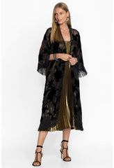 Women Kimonos | Johnny Was Queen Silk Kimono Black