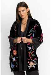 Women Kimonos | Johnny Was Sandra Wide Cuff Velvet Kimono Black