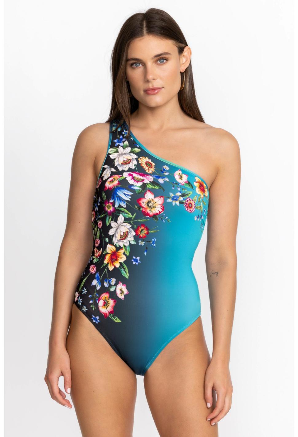 Women One-Pieces | Johnny Was Ombre Garden One Shoulder Swimsuit Ombre Garden