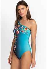 Women One-Pieces | Johnny Was Ombre Garden One Shoulder Swimsuit Ombre Garden