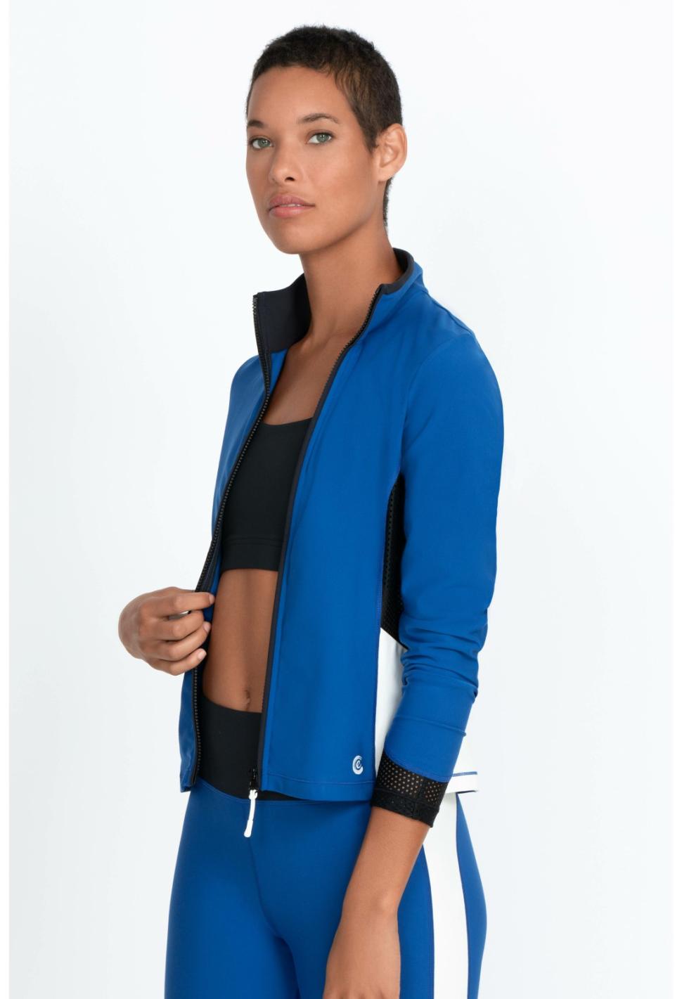 Women Outerwear | Johnny Was Endurance Mesh Zip Jacket True Blue