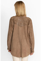 Women Outerwear | Johnny Was Fiore Suede Western Shacket Tortora