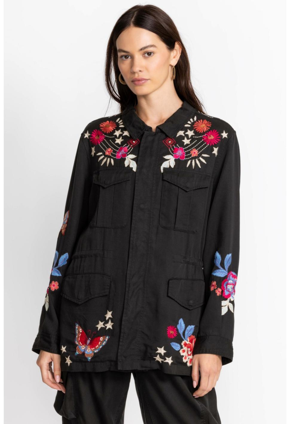 Women Outerwear | Johnny Was Mika Paris Drawstring Military Jacket Black