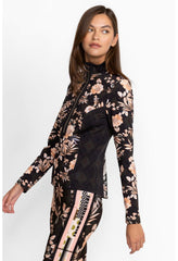 Women Outerwear | Johnny Was Nido Blocked Athletic Mock Neck Pullover Nido