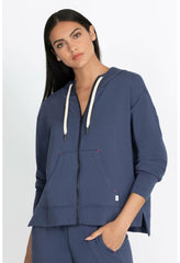 Women Outerwear | Johnny Was Zip Hoodie Side Slits Outer Space