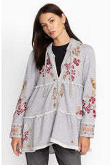 Women Outerwear | Johnny Was Zuzu Tiered Hoodie Light Heather