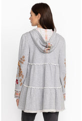 Women Outerwear | Johnny Was Zuzu Tiered Hoodie Light Heather