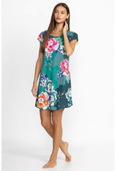 Women Sleepwear | Johnny Was The Brigette Cap Sleeve Dress Tura Turquoise