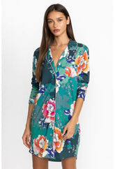 Women Sleepwear | Johnny Was The Neena Long Sleeve Shirt Tura Turquoise