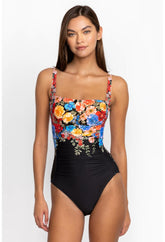 Women Swim & Resort | Johnny Was Black Royal Ruched One Piece Multi