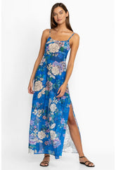 Women Swim & Resort | Johnny Was Blue Dove Back Tie Strappy Maxi Dress Blue Dove