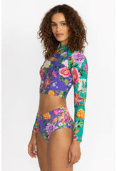 Women Swim & Resort | Johnny Was Peacock Goza Cut-Out Crop Surf Shirt Peacock Goza