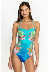 Women Swim & Resort | Johnny Was Water Tropic Ruched Sweetheart One Piece Water Tropic
