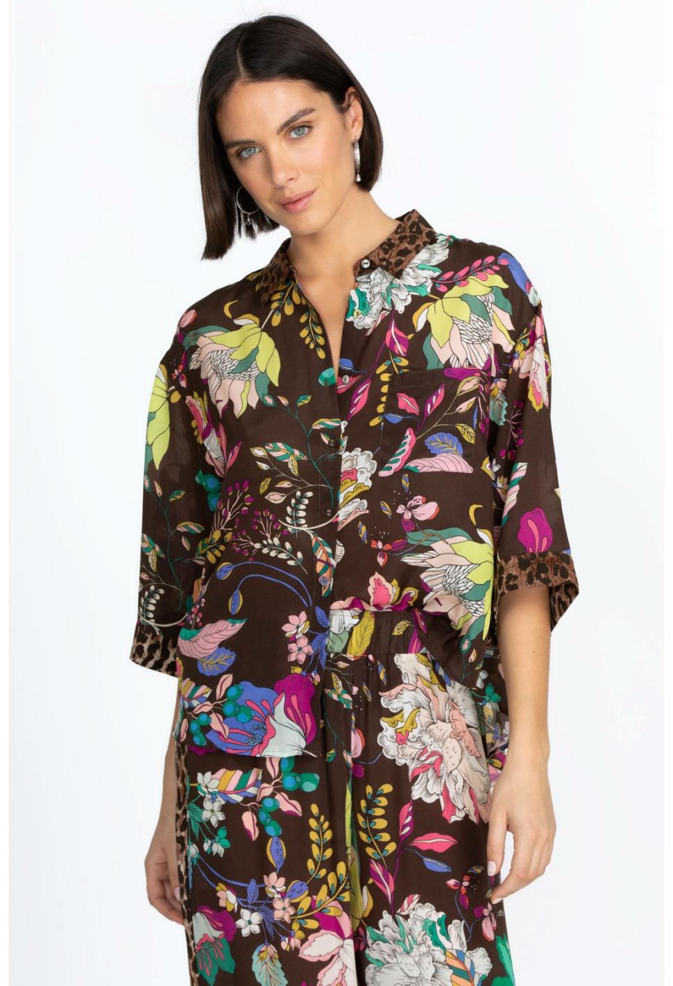 Women Tops | Johnny Was Arabella Boxy Silk Shirt Arabella