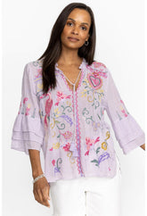 Women Tops | Johnny Was Ashlee Ruffle Sleeve Blouse Stripe