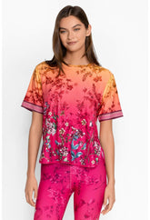 Women Tops | Johnny Was Bee Active Short Sleeve Oversize Crop Tee Emboy