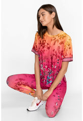 Women Tops | Johnny Was Bee Active Short Sleeve Oversize Crop Tee Emboy