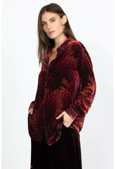 Women Tops | Johnny Was Belle Velvet Oversized Shirt Belle