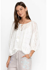 Women Tops | Johnny Was Castillo Eyelet Blouse White