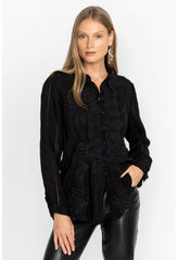 Women Tops | Johnny Was Celia Applique Shirt Black