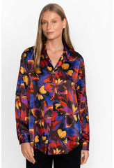 Women Tops | Johnny Was Eclipse Blooms Silk Shirt Multi