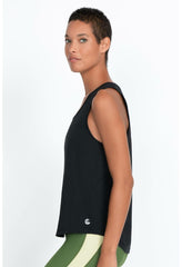 Women Tops | Johnny Was Effect Mesh Contrast Tank Jet Black