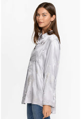 Women Tops | Johnny Was Estrella Kimono Sleeve Oversized Shirt Silver