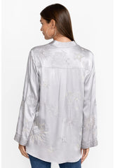 Women Tops | Johnny Was Estrella Kimono Sleeve Oversized Shirt Silver