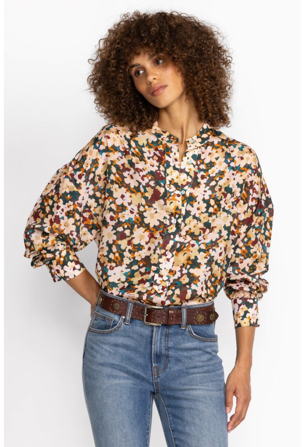 Women Tops | Johnny Was Floral Half Placket Button Top Multi