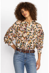 Women Tops | Johnny Was Floral Half Placket Button Top Multi