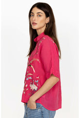 Women Tops | Johnny Was Geniveve Relaxed Dolman Shirt Rose Red