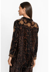 Women Tops | Johnny Was Georgina Velvet Oversized Shirt French Leopard