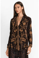 Women Tops | Johnny Was Georgina Velvet Oversized Shirt French Leopard