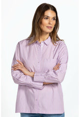 Women Tops | Johnny Was Giana Relaxed Pocket Shirt Stripe