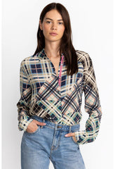 Women Tops | Johnny Was Idora Patchwork Button Down Shirt Multi