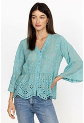 Women Tops | Johnny Was Ingrid Reveka Blouse Marine Blue