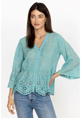 Women Tops | Johnny Was Ingrid Reveka Blouse Marine Blue