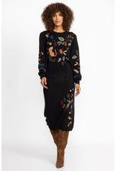 Women Tops | Johnny Was Isabella Sweater Top Black