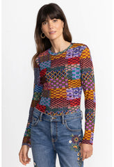 Women Tops | Johnny Was Isadora Waves Mesh Tee Isadora Waves