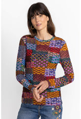 Women Tops | Johnny Was Isadora Waves Mesh Tee Isadora Waves