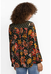 Women Tops | Johnny Was Jasmoon Flore Velvet Curved Hem Blouse Jasmoon Flore