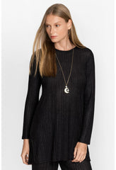 Women Tops | Johnny Was Jenna Metallic Tunic Black